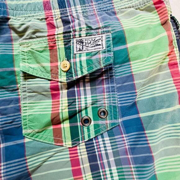 POLO Ralph Lauren Mens XXL Plaid Board Shorts Drawstring Mesh Lined Pockets - Picture 5 of 16